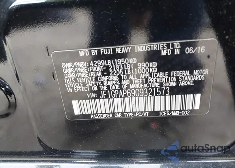 2016 Subaru Impreza 2.0I Sport Premium из США, поврежденный, VIN JF1GPAP69G9321573